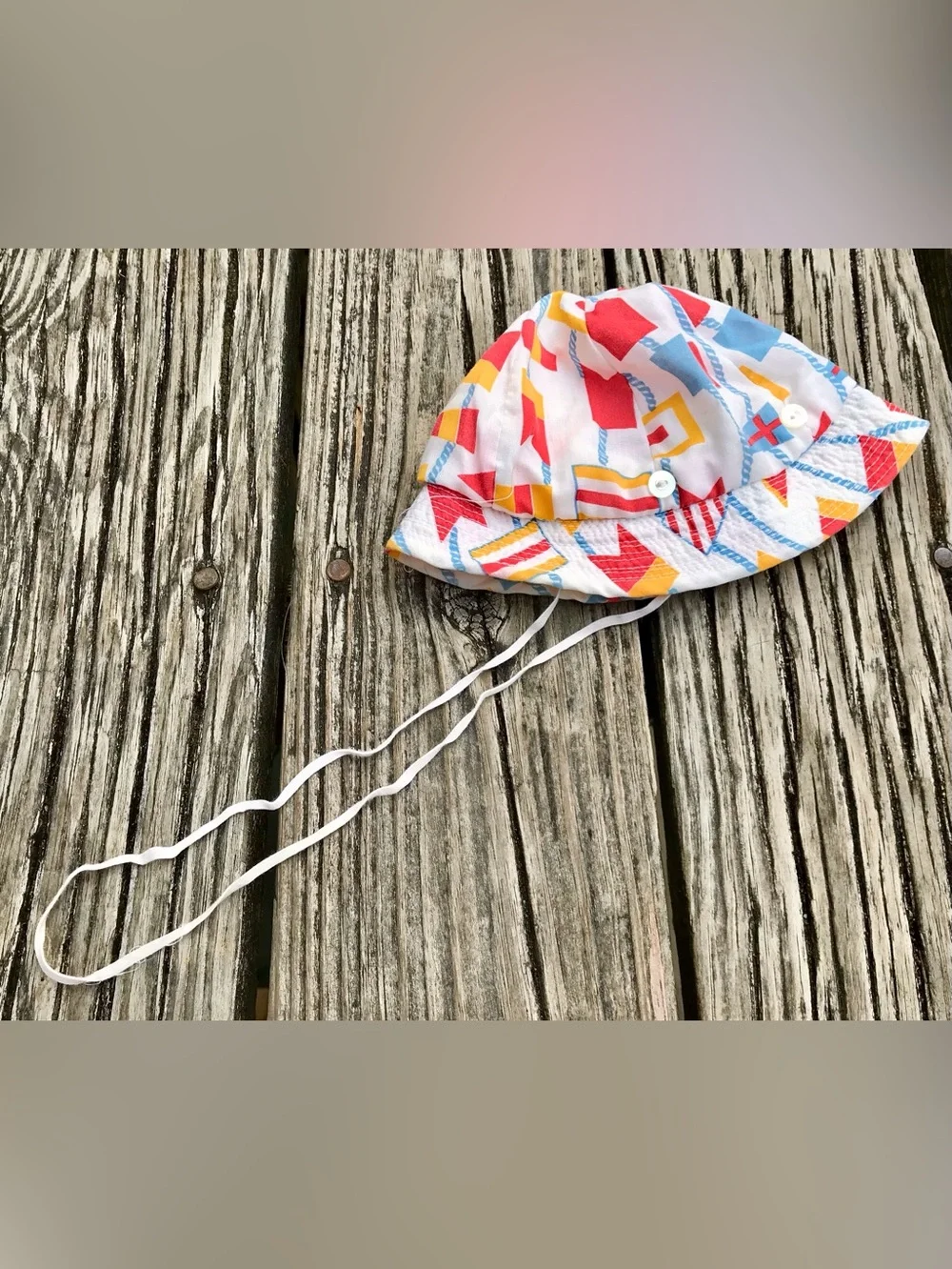 80s Girl Nautical Hat MONTGOMERY WARD Stripe Onepiece Outfit Tooth Fairy Case